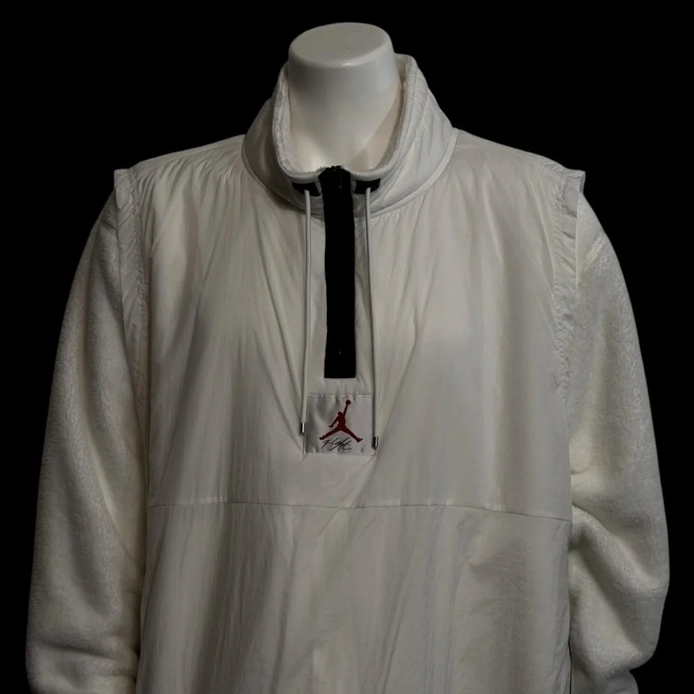 RARE VTG NIKE Jordan Flight White Jacket /Vest Windbreaker Size 3XL